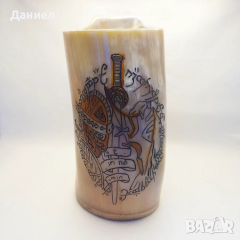 Чаша от естествен рог, тип "Викинг", снимка 12 - Подаръци за мъже - 43051940