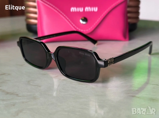 висококачествени очила с черен обикновен калъф и ув защита miu miu 