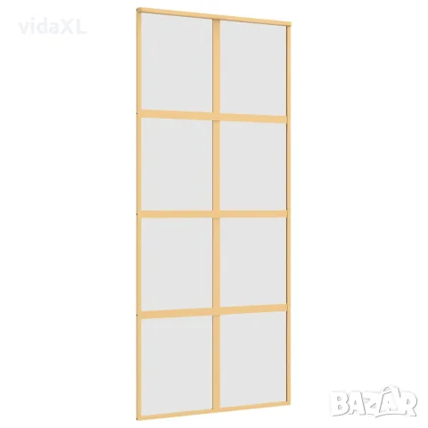 vidaXL Плъзгаща се врата 90x205 см матирано ESG стъкло и алуминий