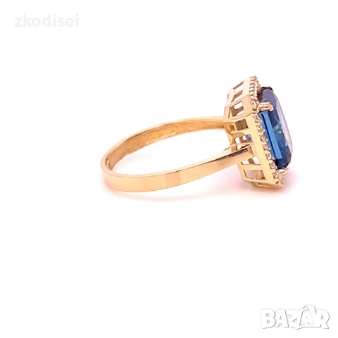 Златен дамски пръстен 2,34гр. размер:50 14кр. проба:585 модел:37720-3, снимка 2 - Пръстени - 53769005