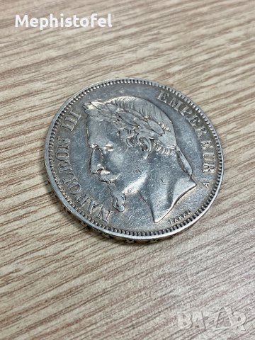 5 франка 1870 г, Франция - сребърна монета No2, снимка 4 - Нумизматика и бонистика - 41755181
