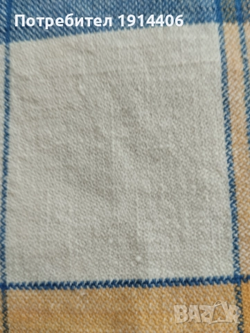 Покривка ленена, каре, лен - 100 %, жълто и синьо, 1.30 м./1.22.м., снимка 8 - Покривки за маси - 51870840