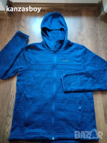 Jack Wolfskin Men Aquila Hooded Royal Blue - мъжко поларено горнище С, снимка 5 - Спортни дрехи, екипи - 53276133