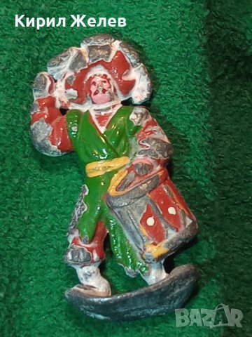 СТАРО ОЛОВНО ВОЙНИЧЕ МУСКЕТАР БАРАБАНЧИК РЯДКА ФИГУРКА за КОЛЕКЦИЯ РЪЧНО ОЦВЕТЕНА 9104, снимка 2 - Колекции - 34424993