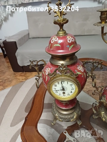 Френски каминен часовник, снимка 2 - Антикварни и старинни предмети - 53260668