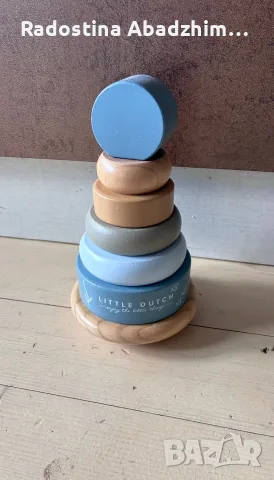 Little Dutch Ocean Blue Wooden Stacking Tower