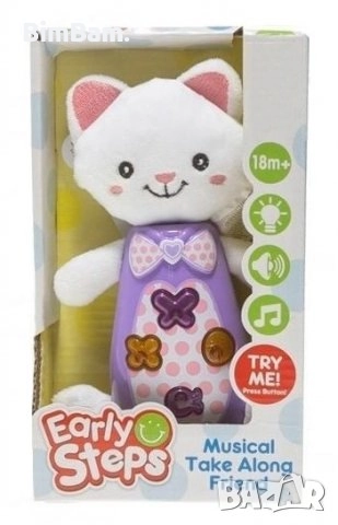 Плюшена светеща музикална играчка коте / мече - Еarly Steps