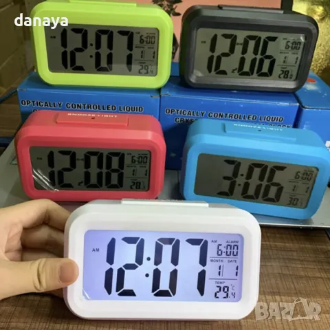 5586 Led Настолен цифров часовник с големи цифри будилник с термометър и дата, снимка 8 - Друга електроника - 48625094