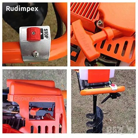 Моторен свредел за дупки GreenYard -52куб.см + свредло φ150 mm - 2 години гаранция, снимка 5 - Градинска техника - 48819807