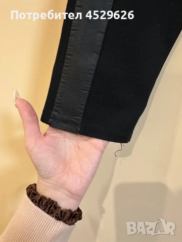 Черен клин с кожени кантове, снимка 3 - Клинове - 53236704