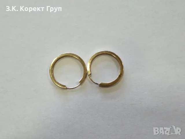 Дамски златни обеци 14К 585 / 0,58 гр., снимка 3 - Обеци - 56158885