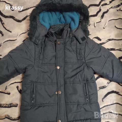Детско зимно яке с качулка за момче (104 см), снимка 2 - Детски якета и елеци - 38680682