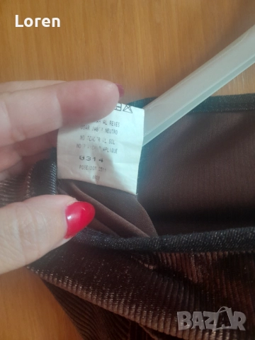 🦋So What🦋Елегантна пола от джинс и дантела вишнево кафяв цвят, снимка 7 - Поли - 49845003