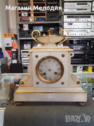 Колекционерски каминен часовник. Френски мрамор. Реставриран. Оригинална машина. Комплект с двата св, снимка 9 - Антикварни и старинни предмети - 35914850