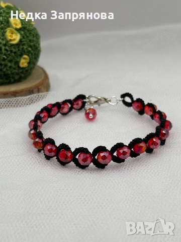 Гривна Стил Ръчно изработена Естествени камъни или стъклени Изработка по поръчка , снимка 11 - Гривни - 52713646