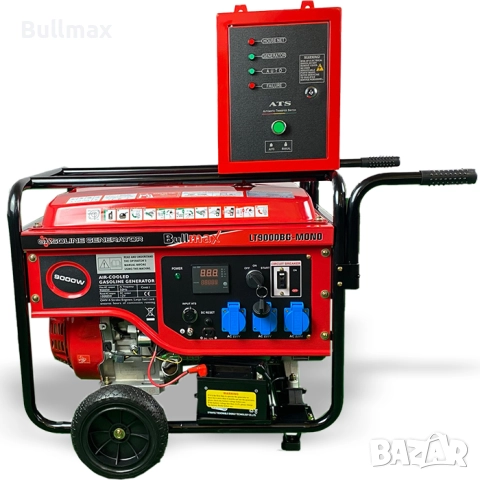  Бензинов монофазен генератор за ток за къща 9,5 KW BULLMAX, Преносим, AVR, , снимка 4 - Генератори - 52569780
