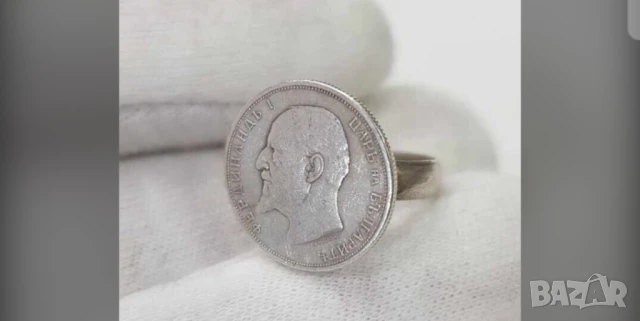 Старинен пръстен сребърна монета Фердинанд, снимка 2 - Пръстени - 51171957