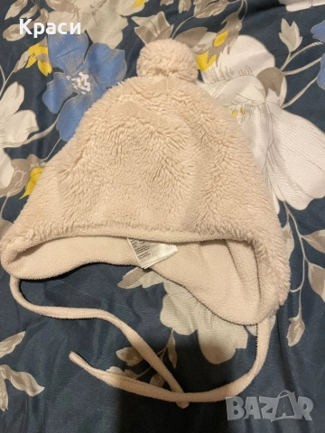 Топла шапка с полар 87-92 размер , снимка 3 - Бебешки шапки - 53656860