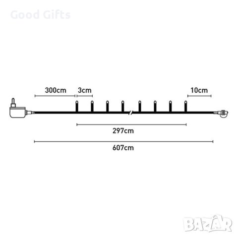 100 LED Коледни лампички, Студено бяло, 6.15м, снимка 3 - Лед осветление - 42711515