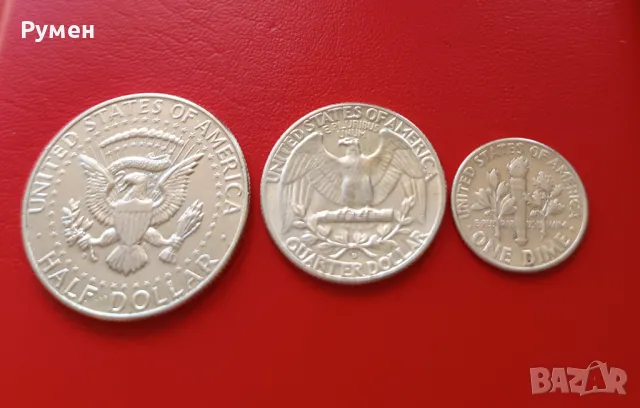 Half-D,Quarter-D&Dime-D,USA-1964г..Сребро!, снимка 2 - Нумизматика и бонистика - 44400377