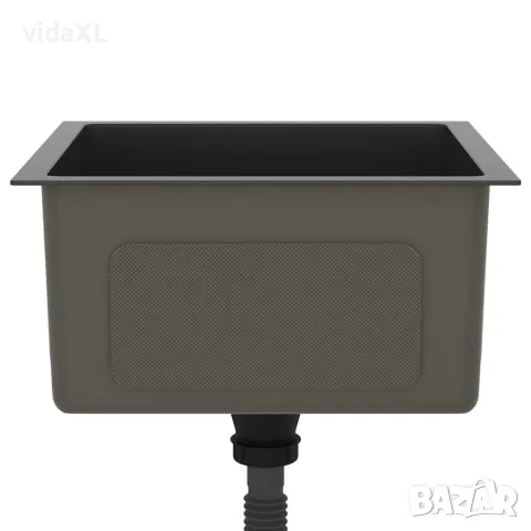 vidaXL Ръчно изработена кухненска мивка, черна, неръждаема стомана, снимка 5 - Мивки - 56147713