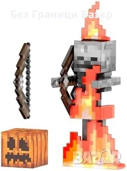 Нова Minecraft скелет фигурка 14 см с 6 аксесоара и пикселизиран дизайн, снимка 2 - Фигурки - 48344217