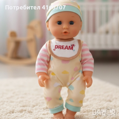 Кукла бебе 12 инча, която яде, пие и пишка – забавление и грижа за всяко дете, снимка 3 - Кукли - 52841115