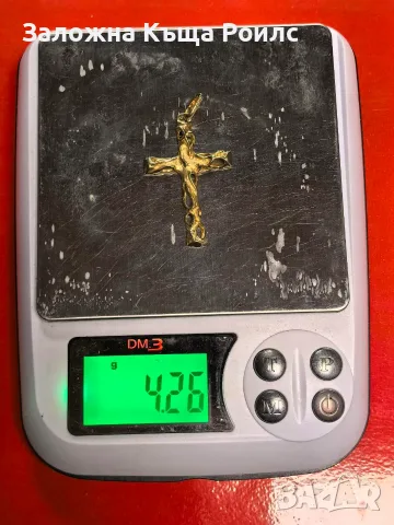 Златен кръст 14К 585, 4.26 гр., 4.5 см, снимка 2 - Колиета, медальони, синджири - 56239307