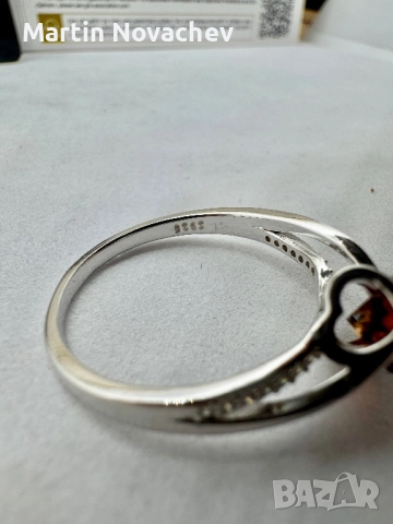 Сребърен пръстен с мойсанит (Диамант) 1 карат, снимка 8 - Пръстени - 52369754