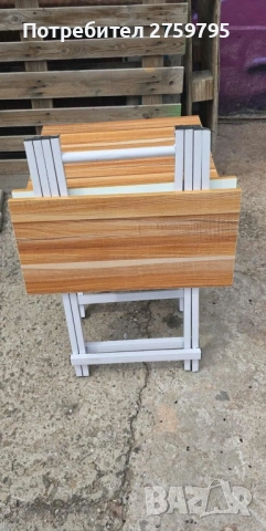 НОВО. Сгъваема висока и ниска маса за тераса.60/60/74 см., снимка 3 - Форми - 51625785