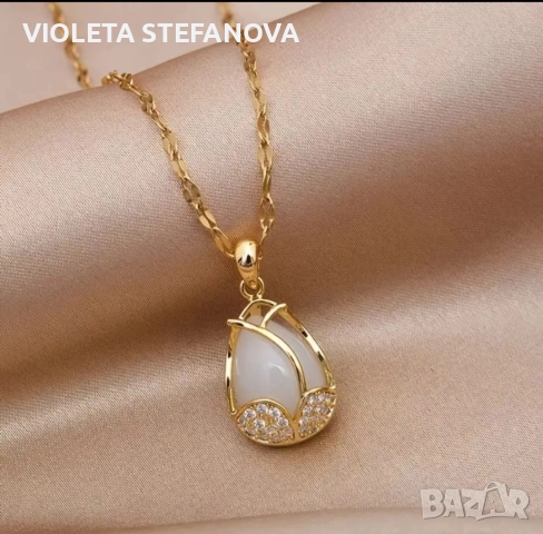 Дамски позлатени бижута от медицинска неръждаема стомана , снимка 4 - Колиета, медальони, синджири - 52805116