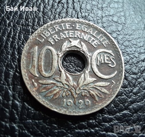 Стара монета 10 сантима 1929 г. Франция - красива !, снимка 6 - Нумизматика и бонистика - 42210847