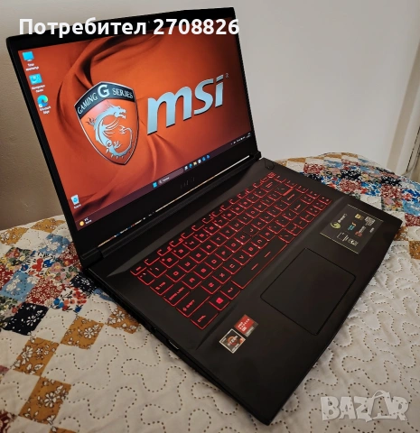 Само за 699 евро ! Геймърски бърз лаптоп MSI Bravo 15 Ryzen 5 16GB 1TB, снимка 2 - Лаптопи за игри - 53753196