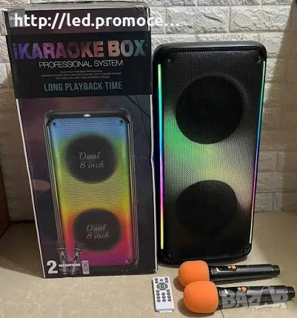 Brudo BTS-1908 bluetooth високоговорител с LED светлина Караоке високоговорител, снимка 2 - Караоке - 56155662