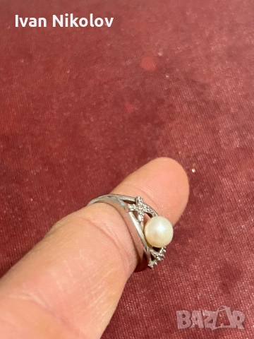 Дамски сребърен марко пръстен с естествена перла Maty, снимка 2 - Пръстени - 52886720