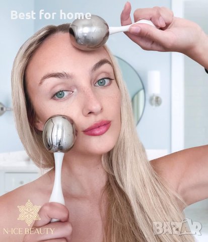 N-Ice Beauty Ice Globes за масаж на лице - помага за премахване на подпухналостта + торбичка , снимка 4 - Масажори - 42605417