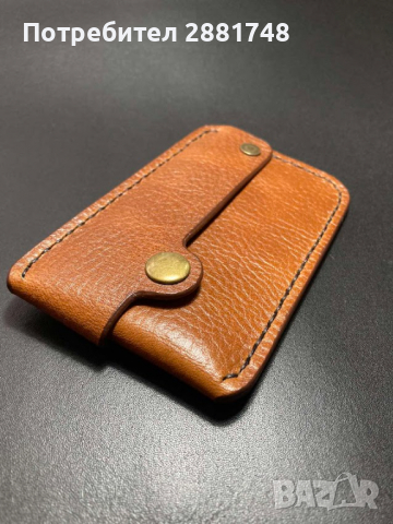 Холдер за карти ръчна изработка от естествена кожа, снимка 4 - Портфейли, портмонета - 36154125
