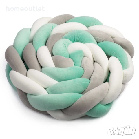 ПРОМОЦИЯ Протектор за бебешко легло, сиво и мента X0012NZCHN, снимка 2 - Други - 50793364