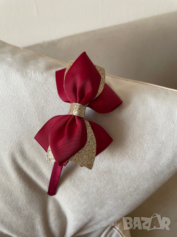 Диадема за момиченца в червено и златно