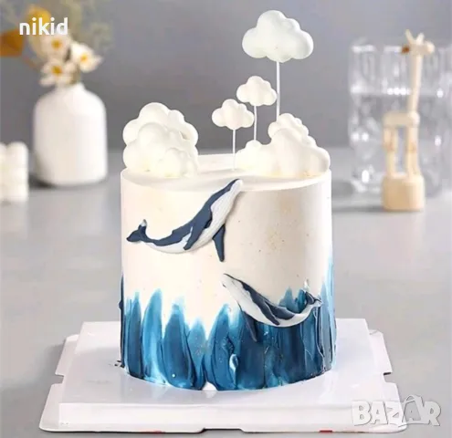 Кит Делфин Вълна Вълни море силиконов молд форма фондан шоколад декор , снимка 4 - Форми - 48045295