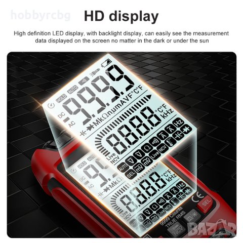 Мултицет с автоматичен обхват, NCV, измерване на 9 параметъра, снимка 3 - Други инструменти - 41652912