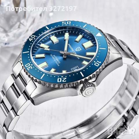 PAGANI DESIGN DIVER'S автоматичен часовник с Японски маханизъм SEIKO NH35,стъкло сапфир,водоустойчив, снимка 3 - Мъжки - 41757536