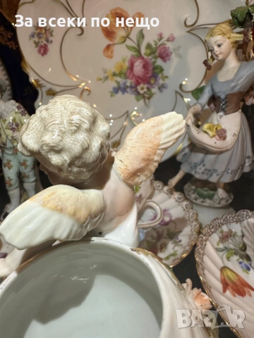 Sitzendorf Germany  Circa 1904 - “Вазата с херувима” Код P1724, снимка 8 - Декорация за дома - 52970041