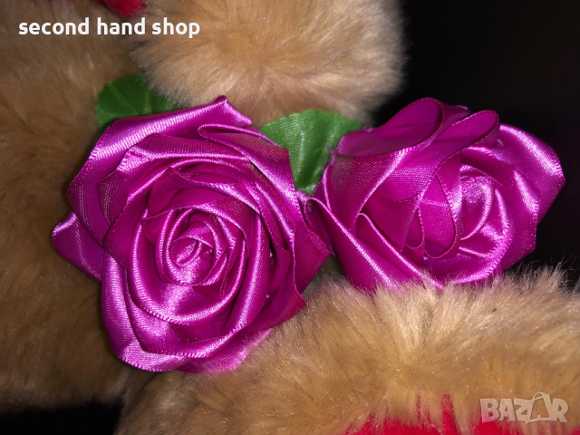Ръчно изработени сатенени рози, снимка 6 - Изкуствени цветя - 44748702