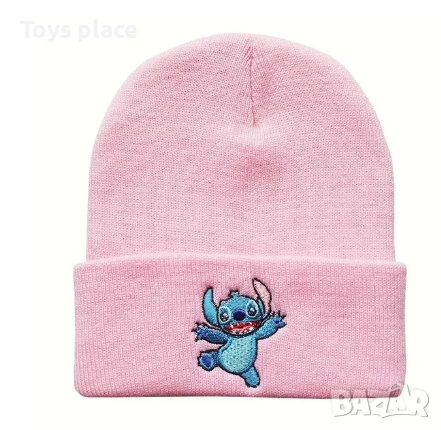 Бяла/розова Зимна шапка Лило и Стич Lilo and Stitch 