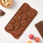 4075 Силиконова форма за шоколадови бонбони Цветя и листенца, снимка 1