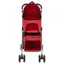 vidaXL Сгъваема количка за кучета, червена, 83x48x97 см, Оксфорд плат, снимка 2