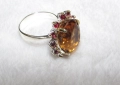 925 сребърен пръстен с красив цитрин подходящ за подарък, снимка 4