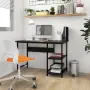 vidaXL Компютърно бюро, черно, 105x50x72 см, МДФ и метал, снимка 2