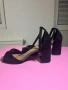 Черни велурени токчета 7см, снимка 4